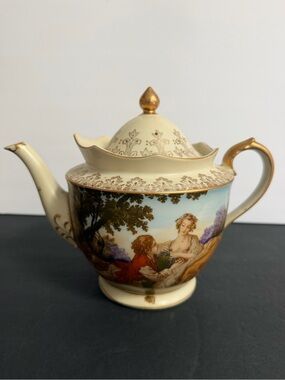 Rare Ardalt Victorian Musical Teapot 8x10” Vintage Japan